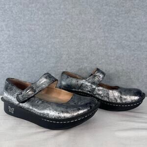 Alegria Women's sz 39 Paloma Mary Jane Pewter Heart Nursing Shoe Clog Slip On